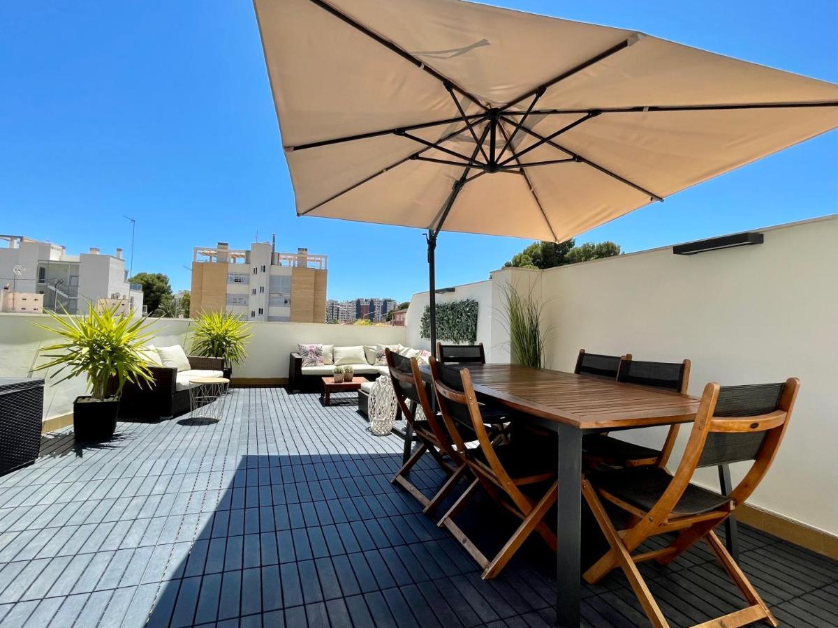Gran terraza Muchavista San Juan Alicante El Campello Bagian luar foto
